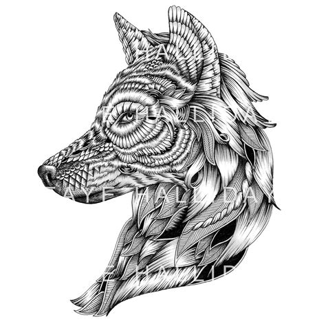 See more ideas about zentangle, zentangle art, doodle art. Kudarata Limited edition A3 print. #wolf #zentangle # ...