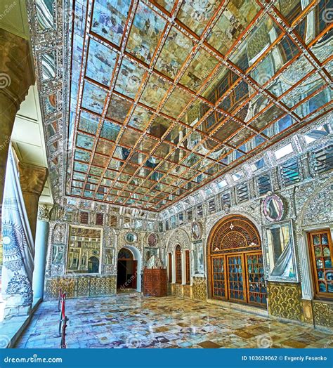 Panorama Of Mirror Portal Of Imamzadeh Helal Ali Holy Shrine, Aran O