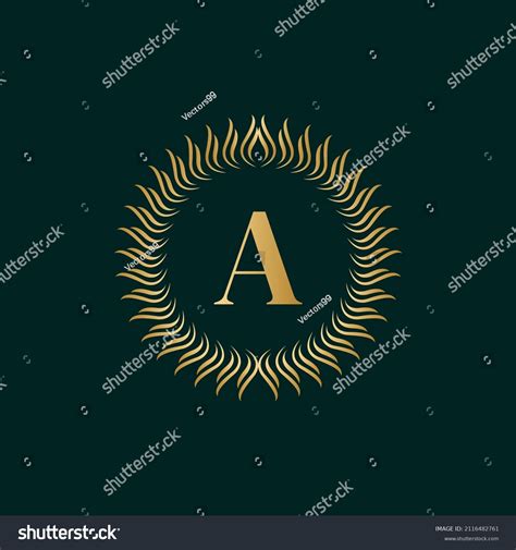 Emblem Letter Weaving Circle Monogram Graceful Stock Vector Royalty