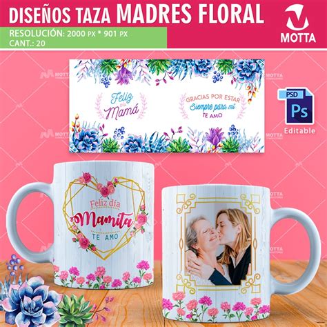 Diseños Para Sublimar Tazas DÍa De Las Madres Estilo Floral