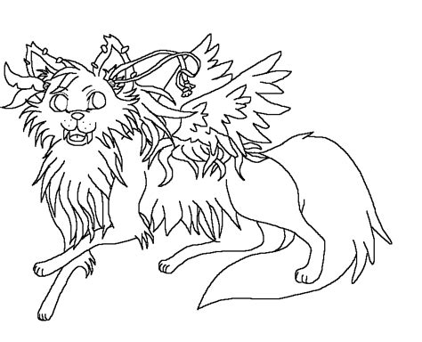 Winged Wolf Coloring Pages