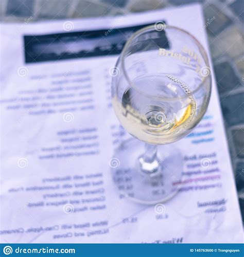 Filtered Image Wine Taste Concept With Glass Of Dry White Wine And