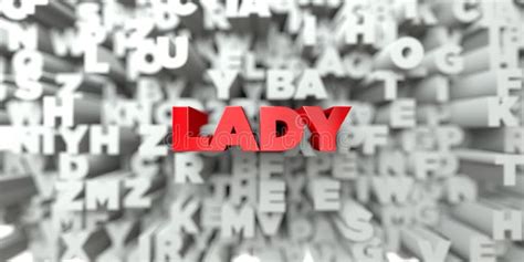 Lady Red Text On Typography Background 3d Rendered Royalty Free