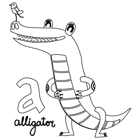 A For Alligator Coloring Page Babadoodle