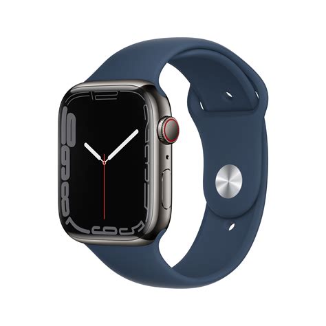 buy apple watch series 7 gps cellular 45mm graphite stainless steel case with abyss blue sport