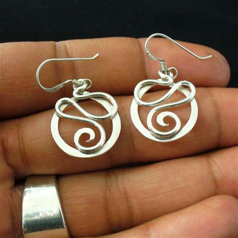 Handmade Sterling Silver Twisted Wire Earrings Etsy