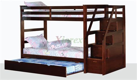The advantage of this bunk bed with trundle is its options in terms of bed size. Alcor Twin over Twin Bunk Bed with Storage Stairs and ...