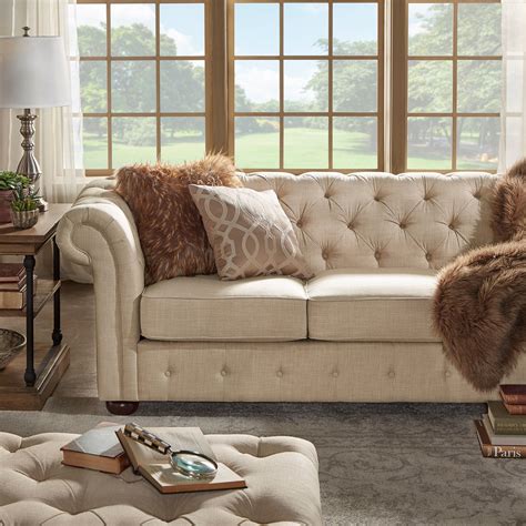 Browse beige sofas & couches on sale, by desired features, or by customer ratings. iNSPIRE Q Knightsbridge Beige Fabric Button Tufted ...