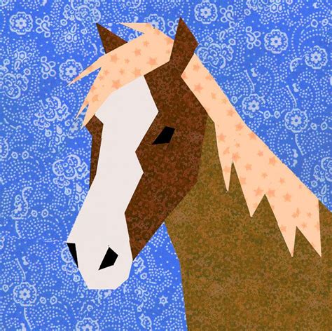 Horse Quilt Block Paper Pieced Quilt Pattern Pdf Pattern Etsy Paper