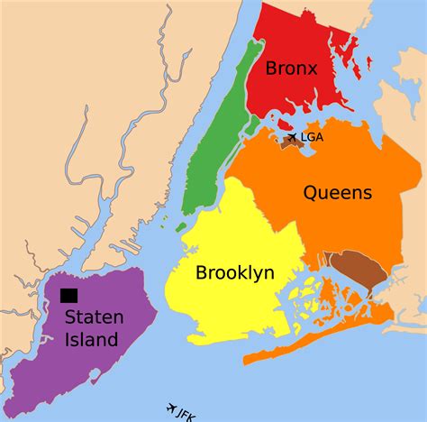 Map Of New York City Boroughs Map Of The World