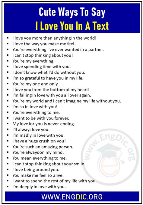 50 Cute Ways To Say I Love You In A Text Engdic