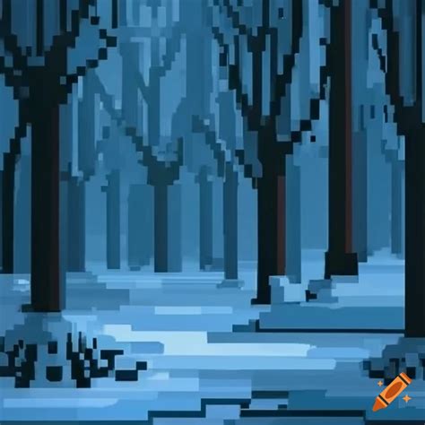 Winter Pixel Art Of A Forest On Craiyon