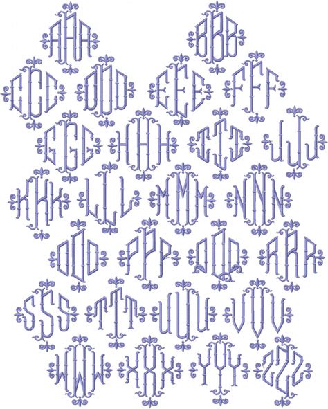 Bamboo Monogram Font Machine Embroidery Monogram Bling Sass And Sparkle