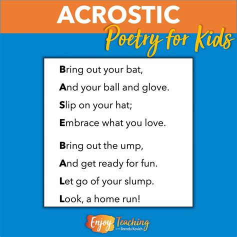 Nauczanie Poezji Akrostychicznej Abc Poems For Kids Impulse