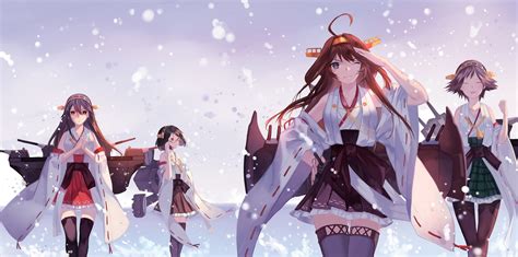 Wallpaper Illustration Anime Girls Winter Kantai Collection Skirt