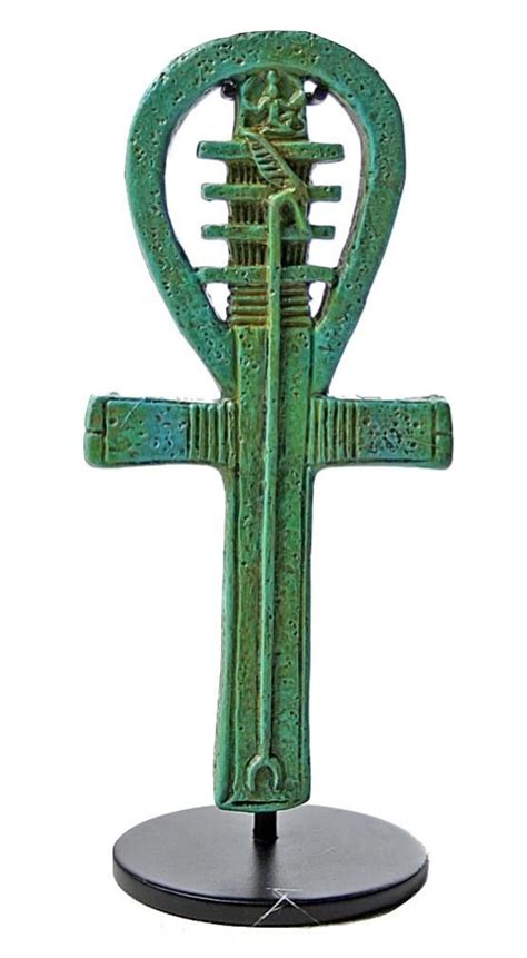 Egyptian Ankh Djed Was Amulet Small Statue On Stand 4h Ankh Statue