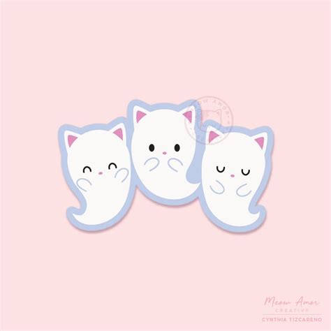 Ghost Cats Sticker Kitties And Cream