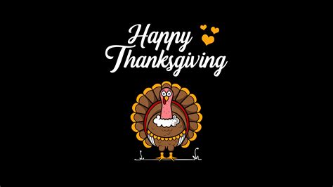 Turkey Happy Thanksgiving In Black Background 4k 5k Hd Thanksgiving