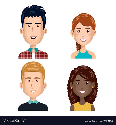 Young People Set Avatars Royalty Free Vector Image