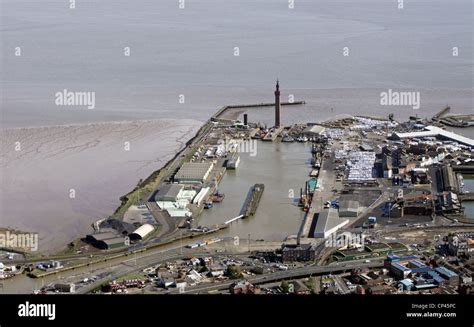 Aerial View Of Grimsby Docks And Tower Stock Photo Royalty Free Image