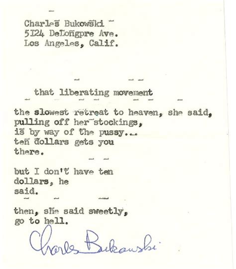Charles Bukowski Manuscript Charles Bukowski Quotes Charles Bukowski