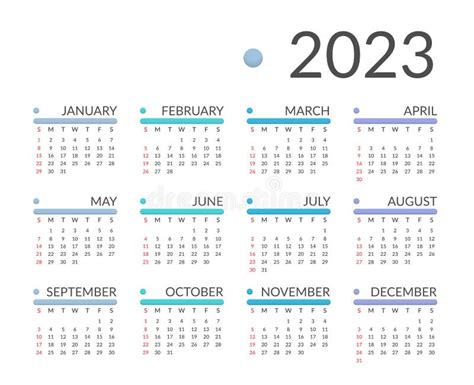 Calendário Para 2023 Ilustração Do Vetor Ilustração De Elemento