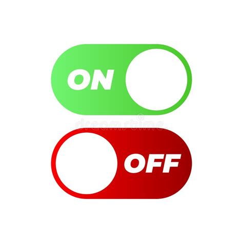 Flat Icon On And Off Toggle Switch Button Vector Format Stock Vector