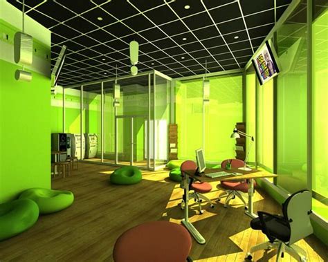 Yet another idea for home office color schemes is to combine neutrals and blue shades. Green Office Color Decorating... | Office colors, Office ...