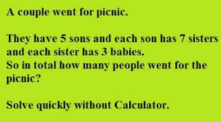 A Couple Went For Picnic Puzzle With Answer Forward Junction Puzzles