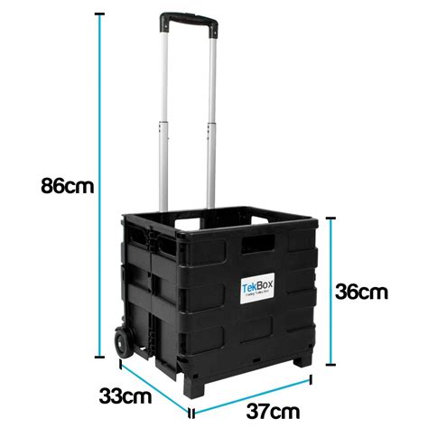 folding boot cart shopping trolley fold up storage box wheels crate foldable ebay