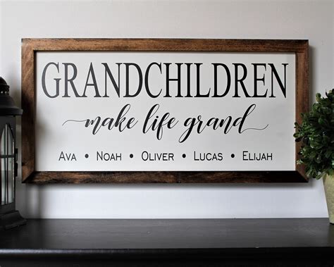 The best keepsake gifts for grandparents who love their grandkids more than anything. Gift for Grandparents-sign with names-grandchildren sign ...