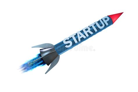 The Rocket In Business Start Up Concept 3d Rendering Stock