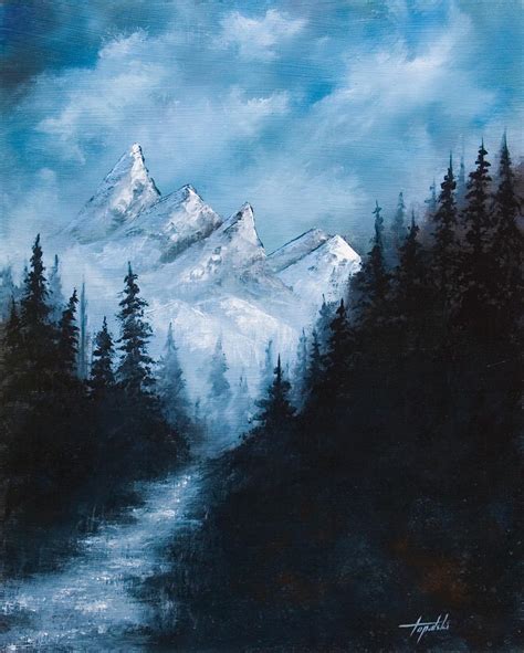 Distant Mountains Oil Painting Fine Arts Gallery Original Fine