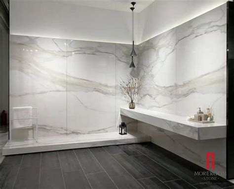 Large Format Calacatta White Marble Look Porcelain Tile