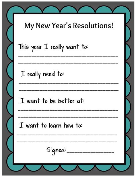 2023 New Years Resolutions Worksheets