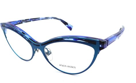 alain mikli rx eyeglasses frames a03072 003 54x16 turquoise blue havana italy