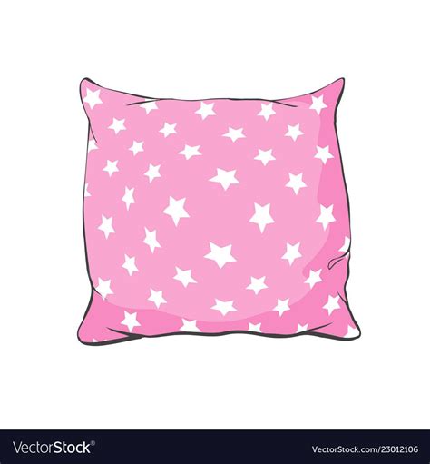 Cartoon Decorative Pillows Hand Drawn Set Of Vector Image Pillow