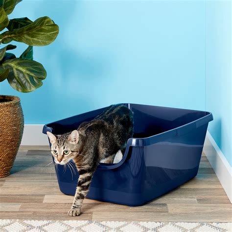 Frisco High Sided Cat Litter Box Navy Extra Large 24 In