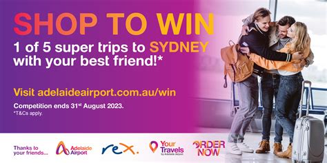 Terms And Conditions Shop To Win A Super Trip To Sydney Adelaide Airport