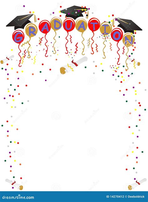 Graduation Ballons And Confetti For Celebration Stock Photography