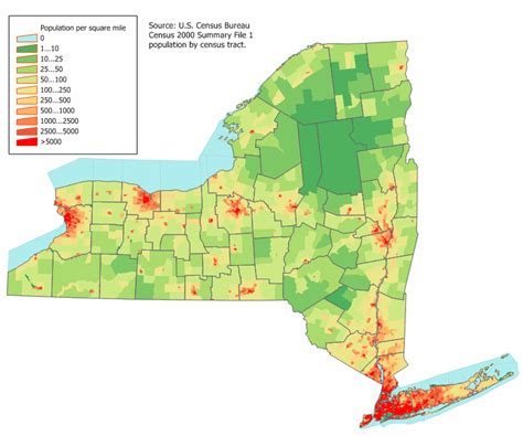 Landkarte New York Karte Bevölkerungsdichte Karten