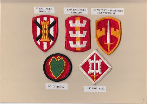 5 Us Patches 7th Engineer Brigade 130th Engineer Brigade Us