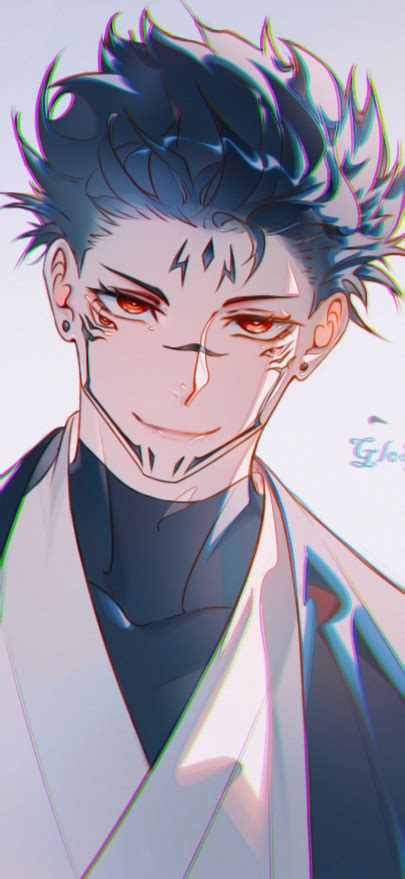 Ryoumen Sukuna Jujutsu Kaisen Male Focus 1boy Red Eyes Solo Smile