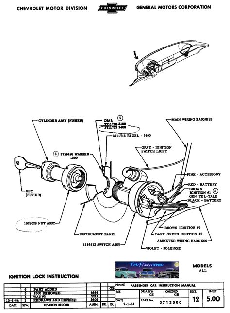 Diagram 1956 Chevy Car Ignition Switch Wiring Diagram Mydiagramonline