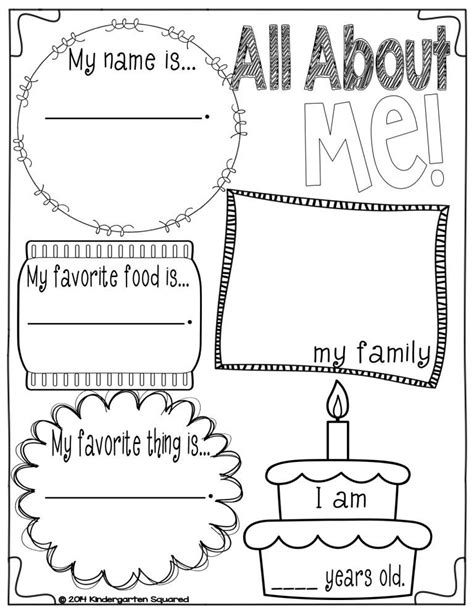 Simply print the letter recognition worksheets, there is a page for letters a to z, and have fun playing i spy letters with. 33 Pedagogic 'All About Me' Worksheets | KittyBabyLove.com