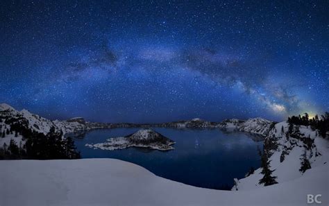 Crater Lake Under The Stars Night Sky Photography Sky Photography