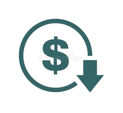 Cost Reduction Decrease Icon Vector Symbol Image Isolated On