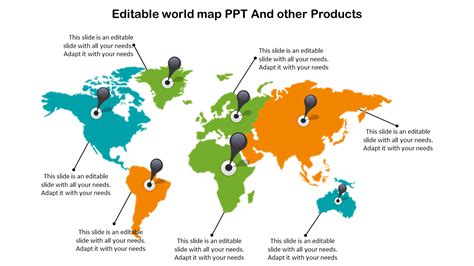 Editable World Map Ppt Slideegg
