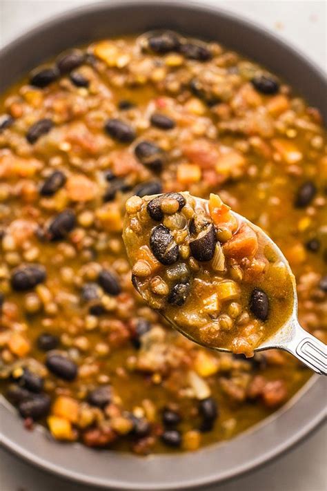Serving it over riced cauliflower bumps up the vegetable count and keeps carb servings in check. Protein Black Bean and Lentil Soup | Recipe | Lentil soup, Meatless monday recipes, Vegetarian ...