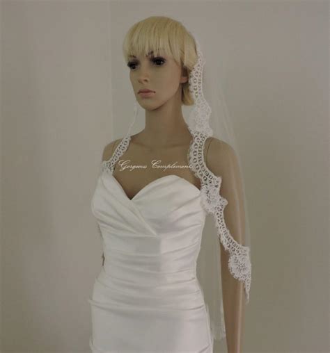 Vintage French Alencon Lace Wedding Mantilla Bridal Veil 2659510